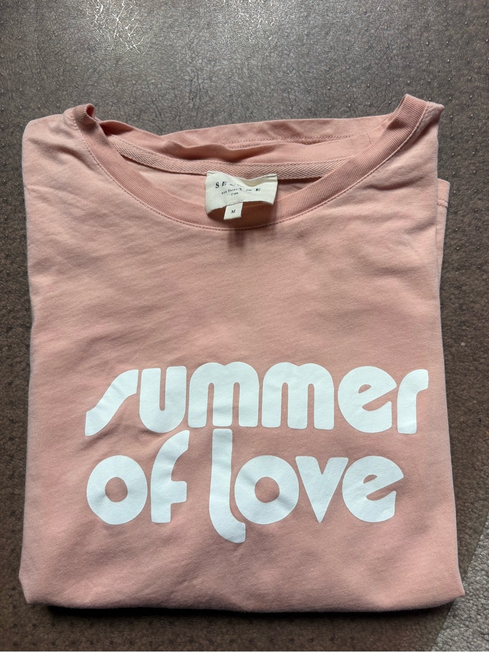 Sezane Summer of Love Pink Graphic Tee